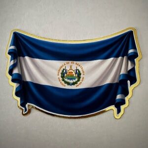 El Salvador Flag Cut Out Graduation Leis Topper     SKU2310